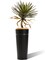 4.2FT Artificial Yucca Tree with Galvanized Steel Black Planter, 51'' Realistic Tropical Dracaena Fake Faux Silk Plant, Modern Elegant Home House Office Living Room Indoor Outdoor Decor